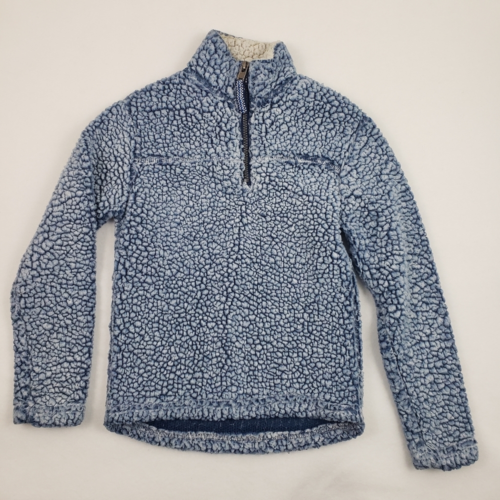 Cuddly Sherpa Girls Size 5/6 Quarter Zip Mock Neck Pullover Sweater